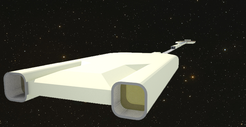 Rear view of Celtic Conveyor Interplanetary Freighter